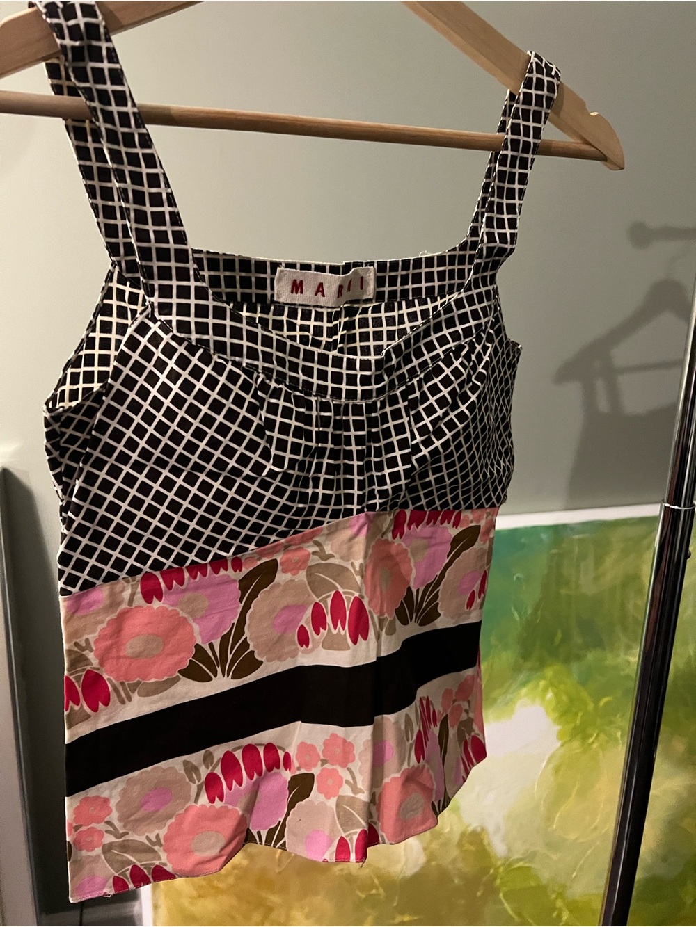 Marni Black, Pink & Cream Floral-Accent Sundress